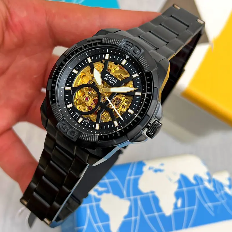 Fossil Bronsion Automatic Black Stainless Steel Men's Watch- ME3217